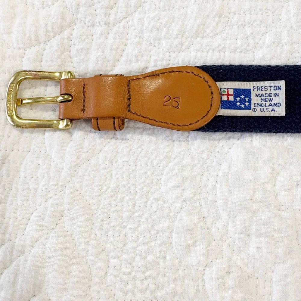 Preston’s Nantucket Belt Made in New Hampshire. Size 26 Solid Brass Buckle
